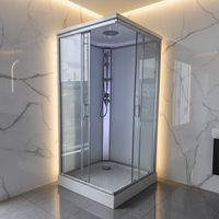 Cabines de douche modulaires préfabriquées de luxe pour hôtels, avec verre et receveur de 8 mm, petits modules de salle de bain préfabriqués