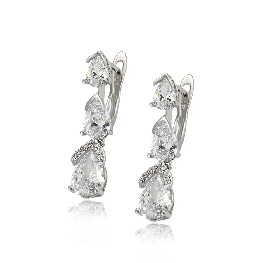 81025 Xuping fashion Rhodium plated clip-on hot sale wholesale earrings for ladies
