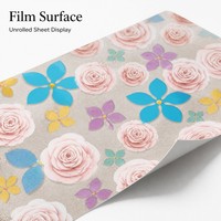 Étiquettes adhésives en PET à transfert thermique à motif floral avec support en silicone, étiquette personnalisée pour l'emballage