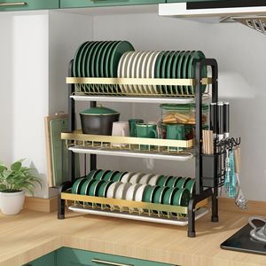 Étagère de rangement multi-usages Homey Dish Rack taille L, séchage rapide, pour assiettes, bols, baguettes, organisateur de cuisine, forme carrée - Product Image 1