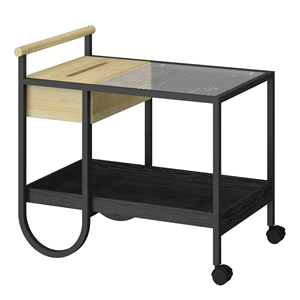 Better Home Petit chariot utilitaire de bar de cuisine mobile <span class=keywords><strong>sur</strong></span> roues Plateau en bois <span class=keywords><strong>Table</strong></span> d'appoint <span class=keywords><strong>Table</strong></span> d'appoint Chariot mobile avec <span class=keywords><strong>table</strong></span> d'appoint - Product Image 2