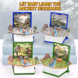 <span class=keywords><strong>Mini</strong></span> dinosauro promozionale per bambini 3D World Popping libro pieghevole apprendimento giocattoli Pop-Up con portachiavi per bambini - Product Image 4