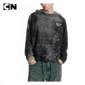 Suéter con Certificación GRS, Fábrica de Suéteres, Logotipo Personalizado, Nuevo Diseño de Moda para Hombre, Suéter de Punto de Algodón Lavado al Ácido para Otoño Invierno - Product Image 4