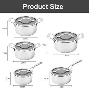 TIANXING saludable no tóxico <span class=keywords><strong>titanio</strong></span> tri-revestido <span class=keywords><strong>de</strong></span> acero inoxidable utensilios <span class=keywords><strong>de</strong></span> cocina <span class=keywords><strong>de</strong></span> inducción compatible antiadherente olla conjunto - Product Image 2