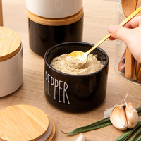 Bocal de stockage d'aliments frais en céramique avec couvercle en bambou scellé, lavable au lave-vaisselle et étanche à l'humidité, pour la maison et les cafés, les restaurants.