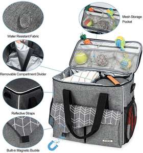 कुत्ते यात्रा बैग बहु समारोह के साथ खाद्य कंटेनर के साथ जेब बैग और बंधनेवाला कटोरा शामिल, पालतू यात्रा बैग - Product Image 2