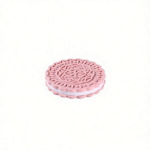 Mordedor de silicona para bebé con forma de galleta, juguete novedoso para apretar, collar masticable DIY, colgante para chupete, silicona de grado alimenticio sin BPA - Product Image 4