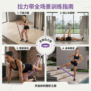 Bande de Résistance Transfrontalière 200x3cm Haute Élasticité pour Yoga, Exercice, Fitness, Danse et Entraînement Squat - Product Image 3
