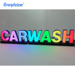 맞춤형 컬러풀 <span class=keywords><strong>LED</strong></span> 전면 조명 간판 조명 3D 채널 문자 비즈니스 라이트 보드 간판 매장 야외 광고 아크릴 - Product Image 1