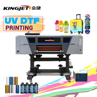 Autocollant Kingjet A3 30cm Imprimante DTF UV à plastification automatique pour coque de téléphone Stylo souvenir acrylique AB Film A3 Imprimante DTF UV