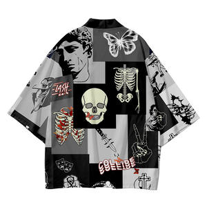 Streetwear Hommes Femmes Cardigan Cosplay Haori Yukata Harajuku Tops Robe Grande Taille 5XL 6XL Imprimé Crâne Plage Style <span class=keywords><strong>Japonais</strong></span> <span class=keywords><strong>Kimono</strong></span> - Product Image 1