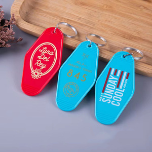 <span class=keywords><strong>Porte</strong></span>-clés en gros coloré, avec étiquette losange, logo personnalisé, promotionnel, style motel vintage, en plastique acrylique vierge - Product Image 4