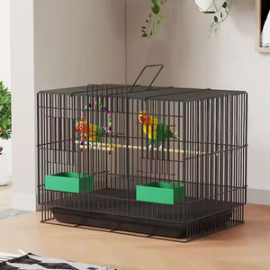 Hot Selling Luxe Vogelkooi Opvouwbare Roestvrijstalen Draad Ijzeren Frame Massief Patroon Plastic Bakje Fabriek Directe Doos Vogelhuisjes - Product Image 4