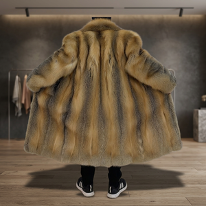 Veste en fourrure de renard véritable de haute qualité, personnalisée, imperméable, écologique, chaude et moelleuse pour hommes, manteaux en fourrure de renard véritable pour hommes - Product Image 3