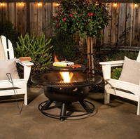 Table de barbecue de patio de Chimenea de camping avec le fourneau de feu de camp Pot de gril de chauffage au bois pour le BBQ extérieur et la cuisson au charbon de bois