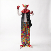 Figurine Lumineuse Sonore Joker Halloween, Grand Clown Fantôme Électrique à Induction Sonore, Ornement d'Ambiance Horreur