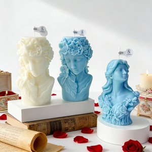 Bougie parfumée buste de déesse vintage, sculpture florale, statue, bougie artistique, décoration de table, cadeau - Product Image 2