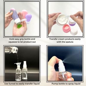 Lot de 14 flacons en silicone personnalisables avec logo, contenants de toilette de 90 ml, pots de crème anti-fuite, ensemble de voyage - Product Image 4