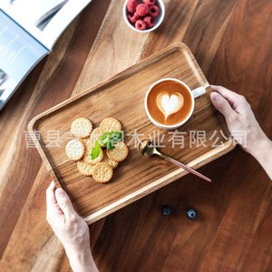 Acacia Wood Rectangular Serving <b>Tray</b> Solid Color Household Kitchen Food Plate For Tea Coffee Dessert <b>Snack</b> - Product Image 1