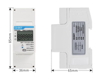 Compteur d'énergie monophasé CHINT DDSU666 220V sur rail DIN, classe 2.0, précision, étanche et durable