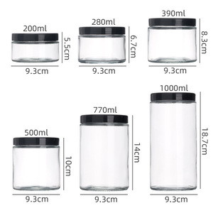 Bocaux en verre ronds pour aliments, stockés en 100 ml, 200 ml, 280 ml, 380 ml, pour confiture de fruits, sauce, cornichons, avec couvercles à vis - Product Image 1