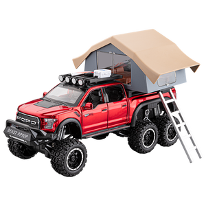 Coche de juguete de aleación fundida a presión Raptor F150 Big Wheel 1/28 con sonido, luces y función de retroceso para niños - Product Image 1
