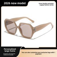 Kacamata Poligonal Eropa Amerika - Desain Retro Unisex Trendi dan Modis, Perlindungan UV400, Bingkai Penuh, Serbaguna untuk Jalanan
