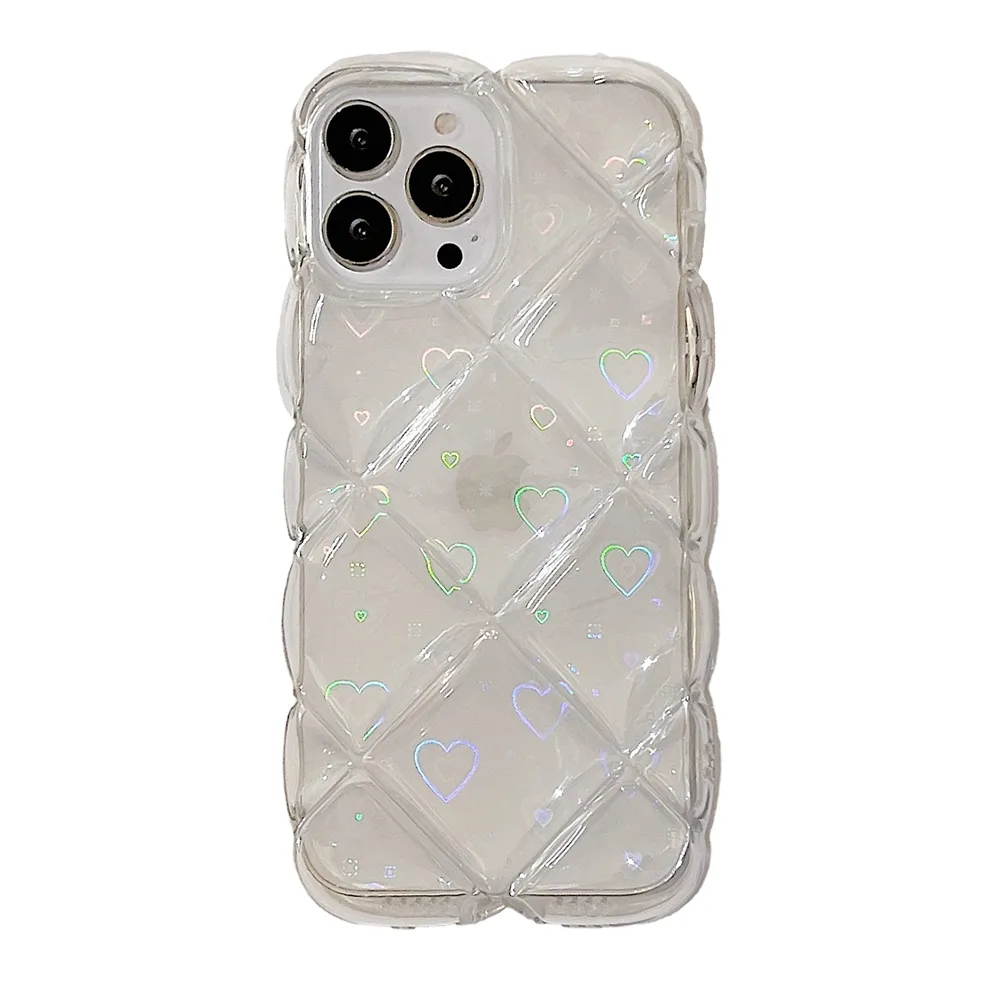 เคสโทรศัพท์เลเซอร์กลิตเตอร์6.1นิ้วลายหัวใจสีรุ้ง,สำหรับ iPhone 11ออกแบบมาสำหรับผู้หญิง iPhone 13pro