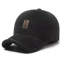Gorra de Béisbol de PVC con 6 Paneles y Orejeras, a Prueba de Viento y Frío, Ajustable, Unisex, Diseño Grueso y Cálido para Uso en Exteriores en Invierno para Adultos