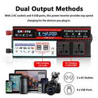 Convertisseur de puissance 6000W avec écran LCD pour voiture, transformateur de voiture DC12V/24V vers AC110V/220V, 4 ports USB, convertisseur automobile
