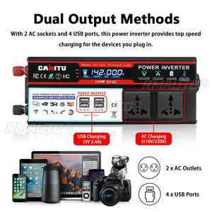 Inversor de Corriente de 6000W con Pantalla LCD, Inversor de Corriente para Automóvil de CC12V/24V a CA110V/220V, 4 Puertos USB, Transformador para Automóvil, Convertidor Automático - Product Image 4