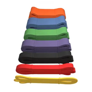 Tking Various Color 100% Natural Latex Yoga Elastic Stretch Custom Resistance Bands Exercise Band