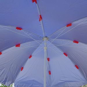 120cm Windproof Outdoor Beach Umbrella Silver Coating UPF50+ UV Protection Adjustable <b>Pole</b> Patio Backyard Sun Shade <b>Parasol</b> - Product Image 2