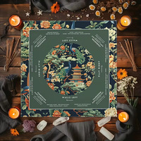 Nappe de mahjong américaine moderne Hongzhi, motif floral tulipe, antidérapante, silencieuse, faite à la main, en boue de diatomée, avec tapis carré en silicone – Modèle