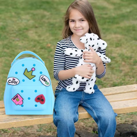 Sac à dos imperméable en silicone pour enfants avec trous décoratifs pour accrocher des breloques, sac d'école tendance pour tout-petits garçons et filles