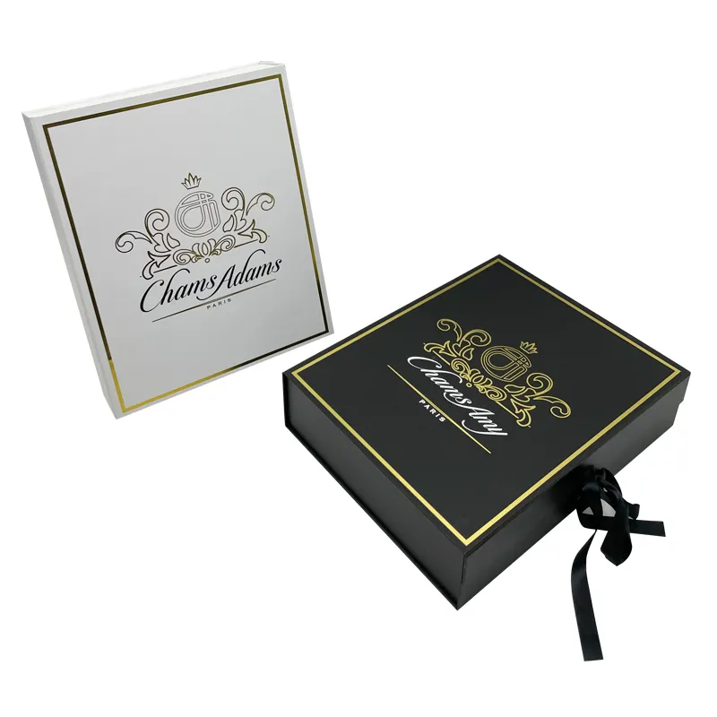 Custom Folded Matte Black Book Shaped Magnetic Cosmetics Gift Box Cardboard Box mit Logo Gold Foil für Candle Perfume Packaging