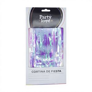 Cortina Translúcida Lila de 1x2m Modelo 43994 para Decoración de Paredes de Fiesta - Product Image 1