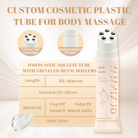Tube de massage cosmétique en plastique avec bille roulante en acier inoxydable, tube d'emballage cosmétique