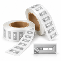 Stock disponible en gros : Étiquette intelligente adhésive passive NFC NTAG213 rectangulaire 21x11mm 13,56 MHz pour cartes de visite et usage hôtelier