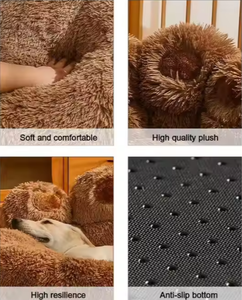 Fabricante, venta al por mayor, logotipo personalizado, diseño de pata de oso ecológico, cama de peluche para perros y gatos, temporada de invierno, Material de tela sólida - Product Image 4