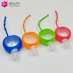 Portable Mini Hand Sanitizer Bottle Keychain 30ml Liquid Soap Key Ring Bottle With Silicone Case