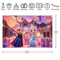 Özel 5 * Princess prenses Elsa tema arka planında doğum günü partisi süslemeleri dondurulmuş kale afişler ve arka planında