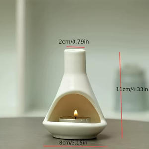 Plateau <span class=keywords><strong>de</strong></span> combustion en céramique blanc et orange pour Palo Santo du Pérou, brûleur d'encens portatif, support pour <span class=keywords><strong>sauge</strong></span> et Palo Santo - Product Image 4