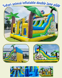 Château gonflable commercial en PVC 0,55 avec toboggan <span class=keywords><strong>pour</strong></span> enfants, combo château et <span class=keywords><strong>jeux</strong></span>, idéal <span class=keywords><strong>pour</strong></span> les fêtes en extérieur, parcs d'attractions, et activités commerciales dans les jardins. - Product Image 5