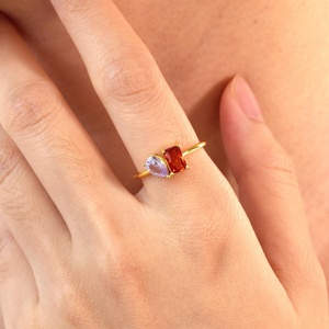 Anillo de Boda de Plata de Ley 925 con Doble Piedra Toi Et Moi, Corte Pera, Moissanita, Certificado, Engaste de Puntas, Personalizado para Mujer - Product Image 6