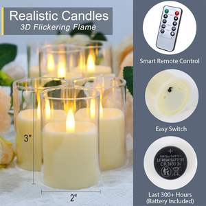 Velas LED de plástico PS baratas con pilas, efecto de llama danzante, opción para decoración de bodas y fiestas, luz de velas LED - Product Image 2