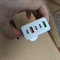 Chargeur mural rapide 120W avec câble, bloc d'alimentation, prise, 5 ports USB, station de charge, adaptateur multiprise, type C et port de charge