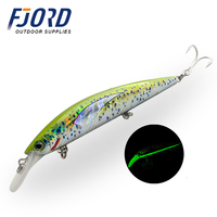 FJORD Nouveau Design Personnalisé 110mm 37g Leurre Lumineux Imprimé en 3D Corps de Leurre Minnow Coulant Lourd pour Eau Salée