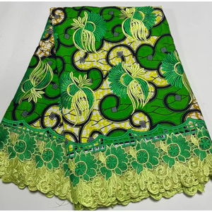 Tissu africain pour femme, tissu wax, dentelle tissée en coton, dentelle brodée pour la <span class=keywords><strong>couture</strong></span>, au mètre - Product Image 4