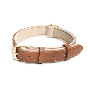 Collares de perro de cuero genuino vegano suave de calidad superior enrollados con correa Venta caliente en 2024 - Product Image 2